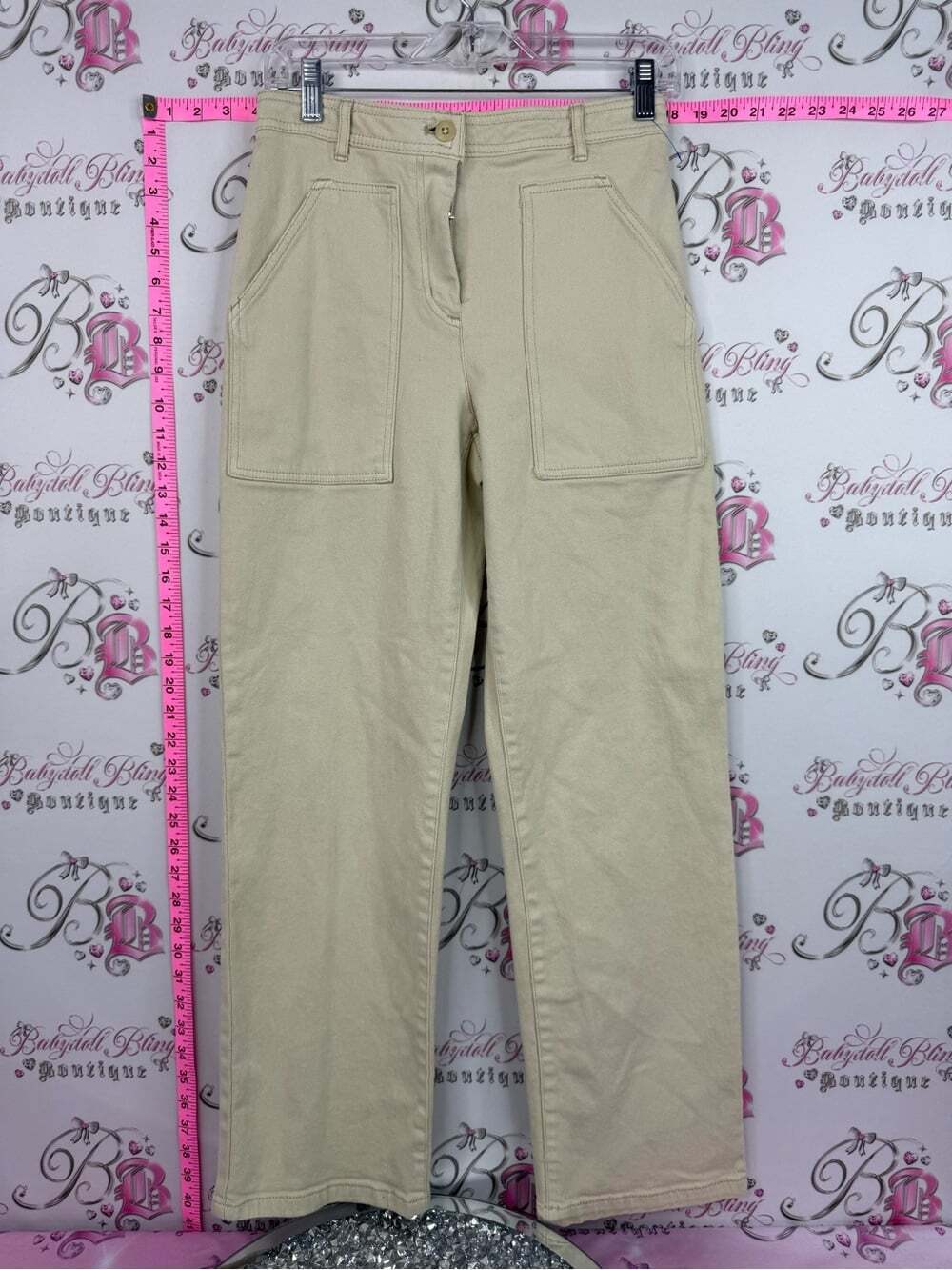 Wilfred pants Cream Wide-Leg Utility Pants with Front Patch Pockets
